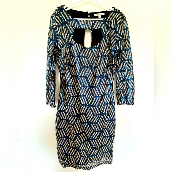 Charlotte Russe Dresses | Charlotte Russe Mini Cocktail Sequin Dress Size Small | Color: Blue/Gold | Size: S | Sepia_Revivals's Closet